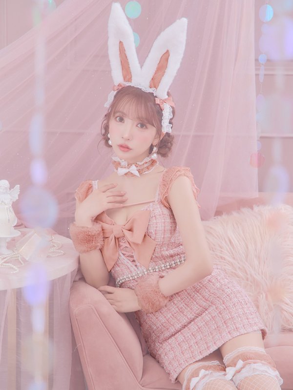 画像23: 【SALE!!】【即日発送】【ハロウィン】 ツイードバニーミニワンピ 【コスプレ5点セット】【S-Lサイズ/2カラー】[OF04] (23)