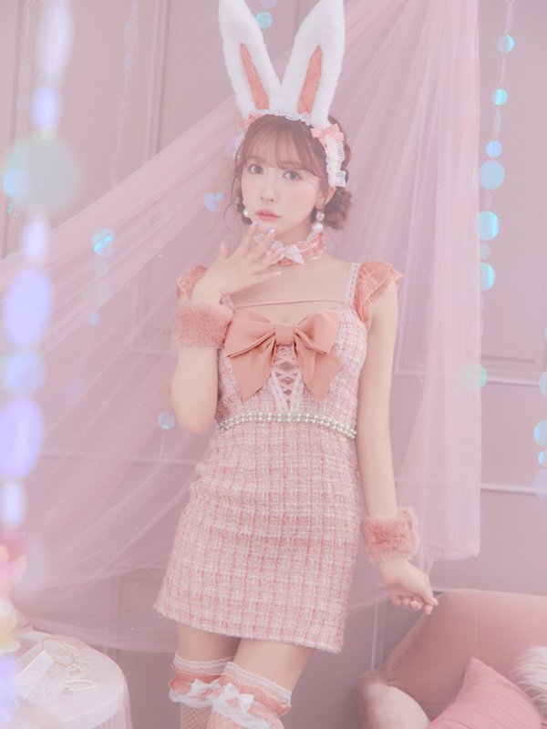 画像29: 【SALE!!】【即日発送】【ハロウィン】 ツイードバニーミニワンピ 【コスプレ5点セット】【S-Lサイズ/2カラー】[OF04] (29)