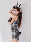 画像2: 【SALE!!】【即日発送】【ハロウィン】 ツイードバニーミニワンピ 【コスプレ5点セット】【S-Lサイズ/2カラー】[HC03] (2)