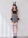 画像4: 【SALE!!】【即日発送】【ハロウィン】 ツイードバニーミニワンピ 【コスプレ5点セット】【S-Lサイズ/2カラー】[HC03] (4)