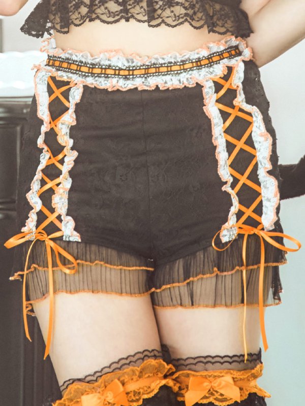 画像36: 【SALE!!】【即日発送】【ハロウィン】パールレースキャットセットアップ【コスプレ6点セット】【S-Mサイズ/2カラー】[OF01] (36)