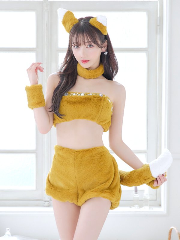 画像21: 【SALE!!】【即日発送】【ハロウィン】もこもこキツネ 【コスプレ6点セット】【Fサイズ/1カラー】[OF01] (21)