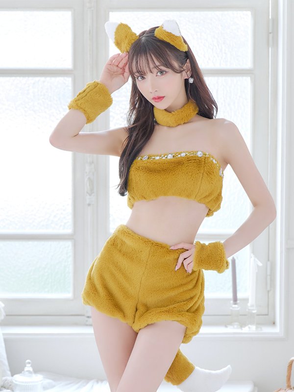 画像24: 【SALE!!】【即日発送】【ハロウィン】もこもこキツネ 【コスプレ6点セット】【Fサイズ/1カラー】[OF01] (24)