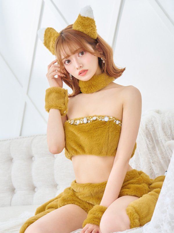 画像11: 【SALE!!】【即日発送】【ハロウィン】もこもこキツネ 【コスプレ6点セット】【Fサイズ/1カラー】[OF01] (11)
