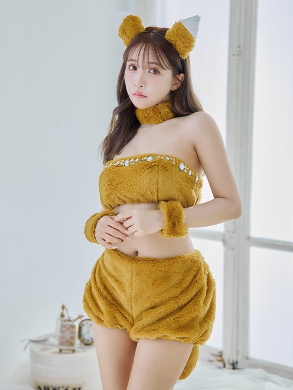 画像3: 【SALE!!】【即日発送】【ハロウィン】もこもこキツネ 【コスプレ6点セット】【Fサイズ/1カラー】[OF01] (3)