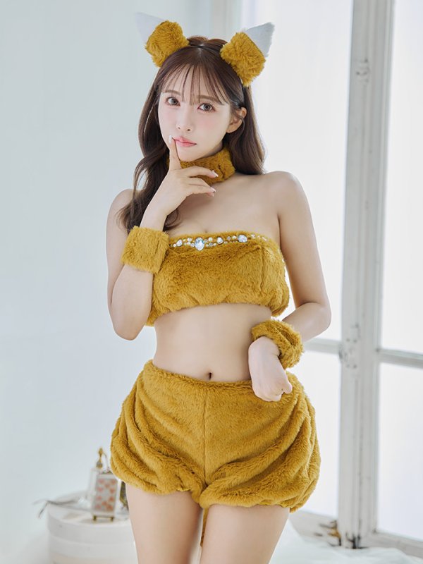 画像4: 【SALE!!】【即日発送】【ハロウィン】もこもこキツネ 【コスプレ6点セット】【Fサイズ/1カラー】[OF01] (4)