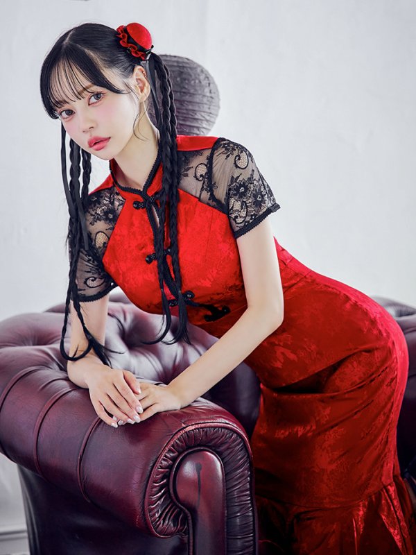 画像5: 【SALE!!】【即日発送】【ハロウィン】 マーメイドレースチャイナ 【コスプレ2点セット】【S-Lサイズ/3カラー】(SE01YN)[OF01] (5)