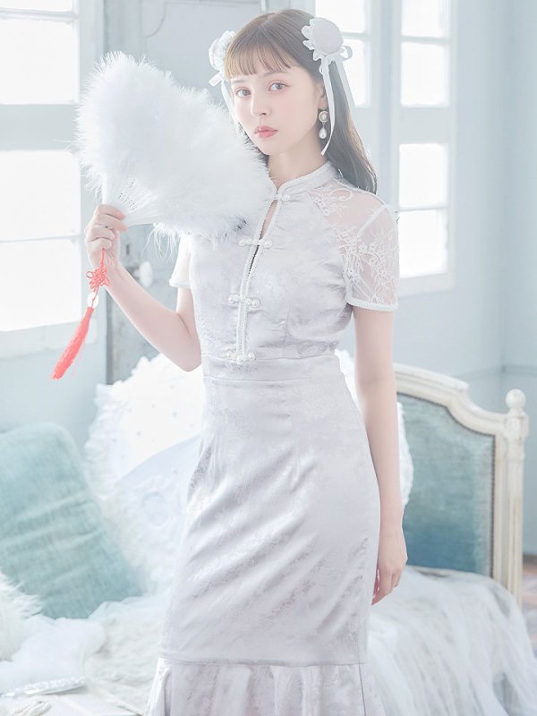 画像4: 【SALE!!】【即日発送】【ハロウィン】 マーメイドレースチャイナ 【コスプレ2点セット】【S-Lサイズ/3カラー】(SE01YN-W)[OF01] (4)