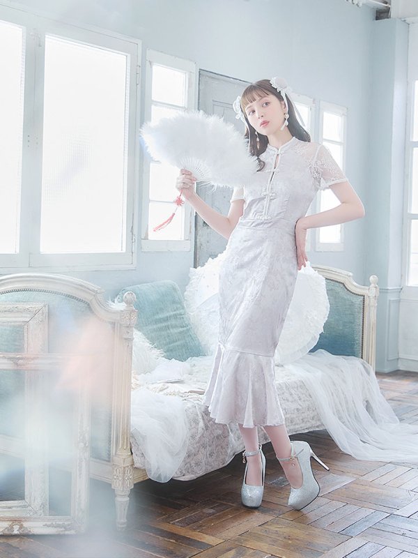 画像13: 【SALE!!】【即日発送】【ハロウィン】 マーメイドレースチャイナ 【コスプレ2点セット】【S-Lサイズ/3カラー】(SE01YN-W)[OF01] (13)