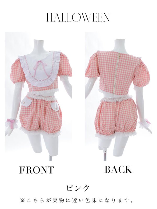 画像18: 【SALE!!】【即日発送】【ハロウィン】 ギンガムロリータベビー 【コスプレ5点セット】【S-Mサイズ/1カラー】[HC03] (18)