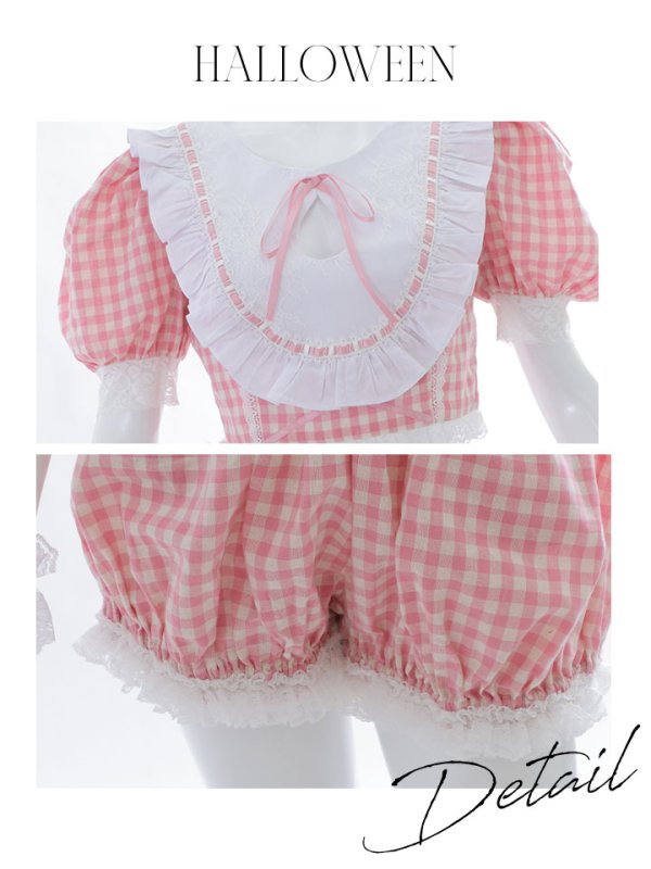 画像19: 【SALE!!】【即日発送】【ハロウィン】 ギンガムロリータベビー 【コスプレ5点セット】【S-Mサイズ/1カラー】[HC03] (19)