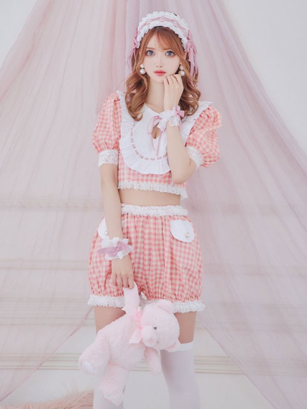 画像3: 【SALE!!】【即日発送】【ハロウィン】 ギンガムロリータベビー 【コスプレ5点セット】【S-Mサイズ/1カラー】[HC03] (3)