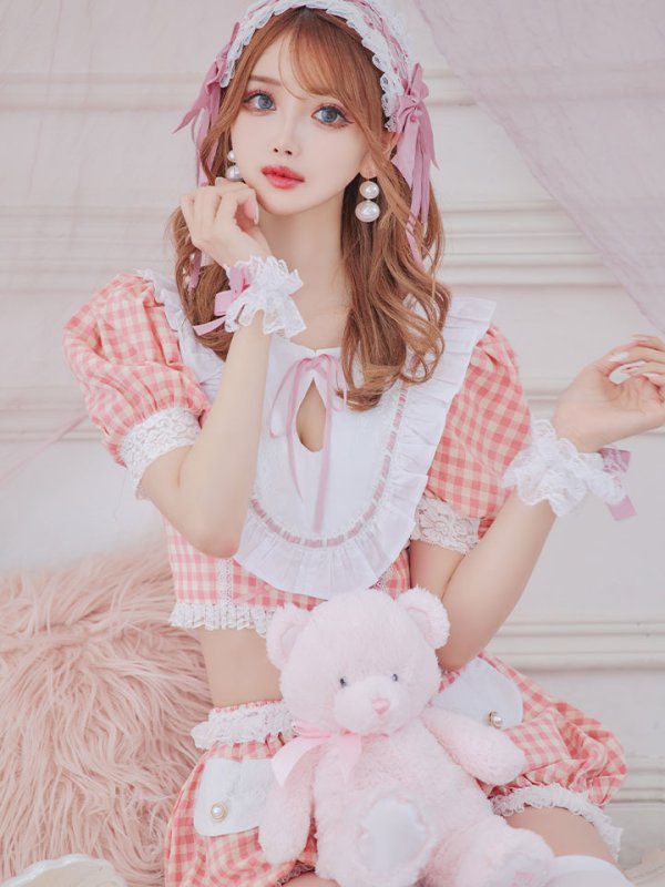 画像7: 【SALE!!】【即日発送】【ハロウィン】 ギンガムロリータベビー 【コスプレ5点セット】【S-Mサイズ/1カラー】[HC03] (7)