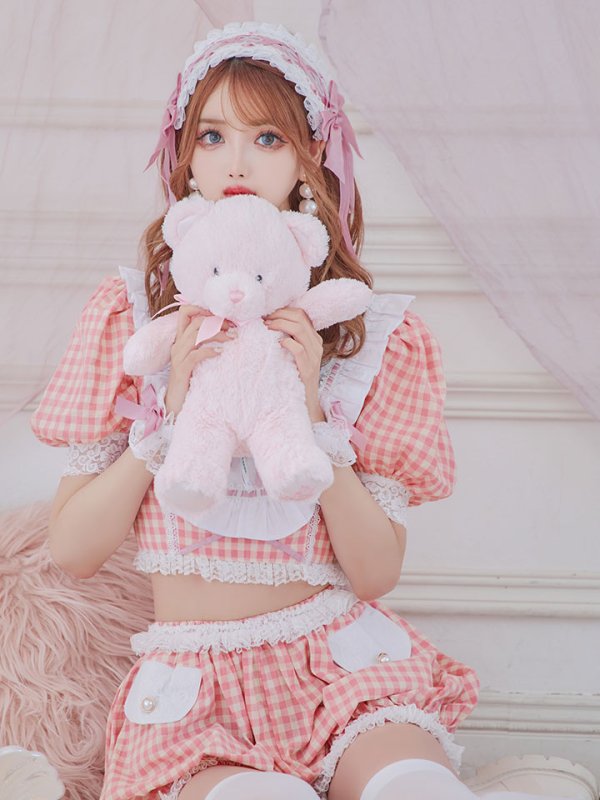 画像9: 【SALE!!】【即日発送】【ハロウィン】 ギンガムロリータベビー 【コスプレ5点セット】【S-Mサイズ/1カラー】[HC03] (9)