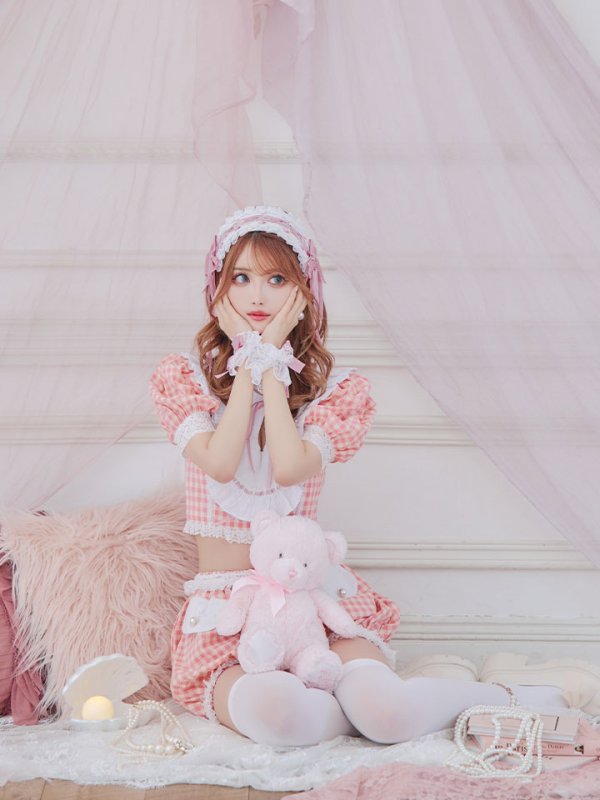 画像11: 【SALE!!】【即日発送】【ハロウィン】 ギンガムロリータベビー 【コスプレ5点セット】【S-Mサイズ/1カラー】[HC03] (11)