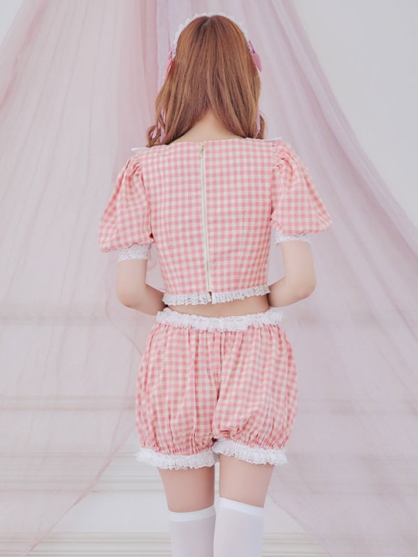 画像15: 【SALE!!】【即日発送】【ハロウィン】 ギンガムロリータベビー 【コスプレ5点セット】【S-Mサイズ/1カラー】[HC03] (15)