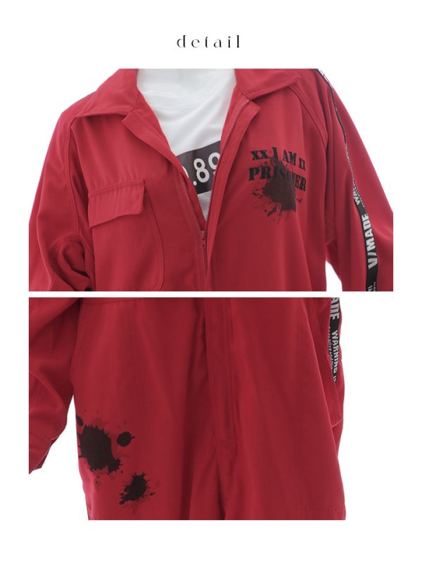 画像25: 【即日発送！】【ハロウィン】 ユニセックス/ 囚人コスプレ コスチューム 【コスプレ2点セット】 【S-XXLサイズ/2カラー】(HC206-SV)[OF01] (25)