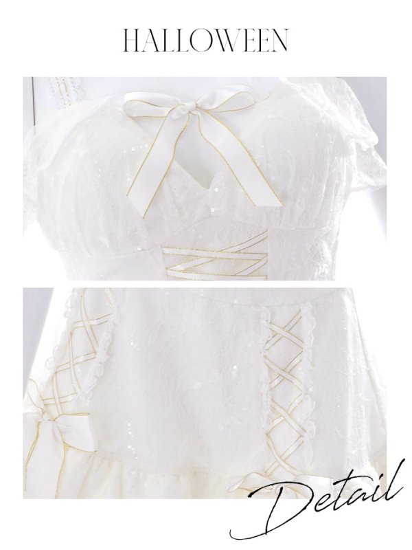 画像25: 【ハロウィン】セクシー天使セットアップ【コスプレ7点セット】【XS-Lサイズ/1カラー】[OF04-H] (25)