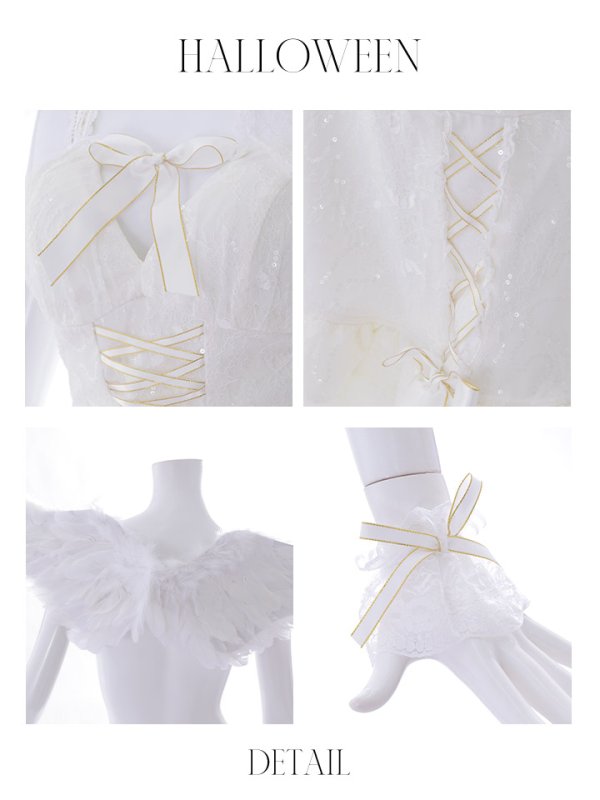 画像26: 【ハロウィン】セクシー天使セットアップ【コスプレ7点セット】【XS-Lサイズ/1カラー】[OF04-H] (26)