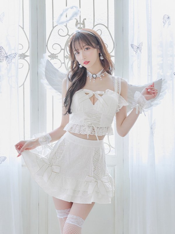 画像7: 【ハロウィン】セクシー天使セットアップ【コスプレ7点セット】【XS-Lサイズ/1カラー】[HC03-H] (7)