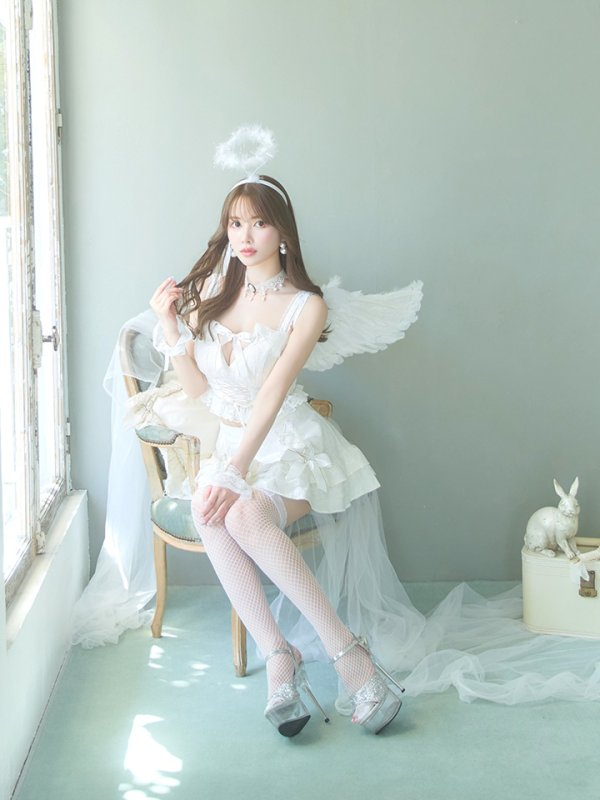 画像6: 【ハロウィン】セクシー天使セットアップ【コスプレ7点セット】【XS-Lサイズ/1カラー】[OF04-H] (6)