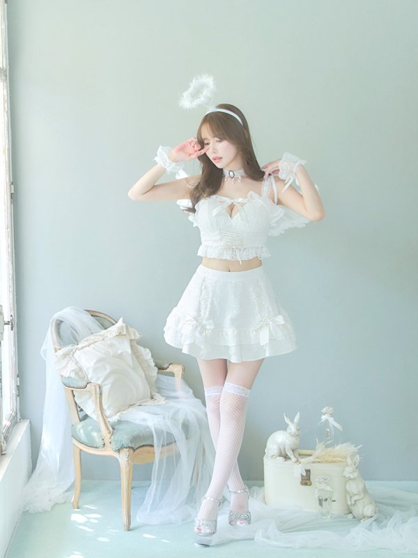 画像7: 【ハロウィン】セクシー天使セットアップ【コスプレ7点セット】【XS-Lサイズ/1カラー】[OF04-H] (7)