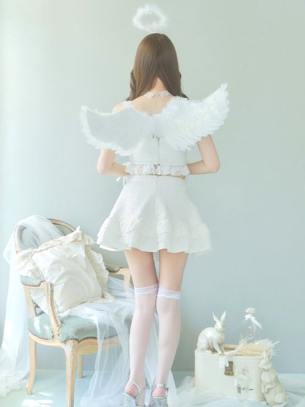 画像17: 【ハロウィン】セクシー天使セットアップ【コスプレ7点セット】【XS-Lサイズ/1カラー】[OF04-H] (17)
