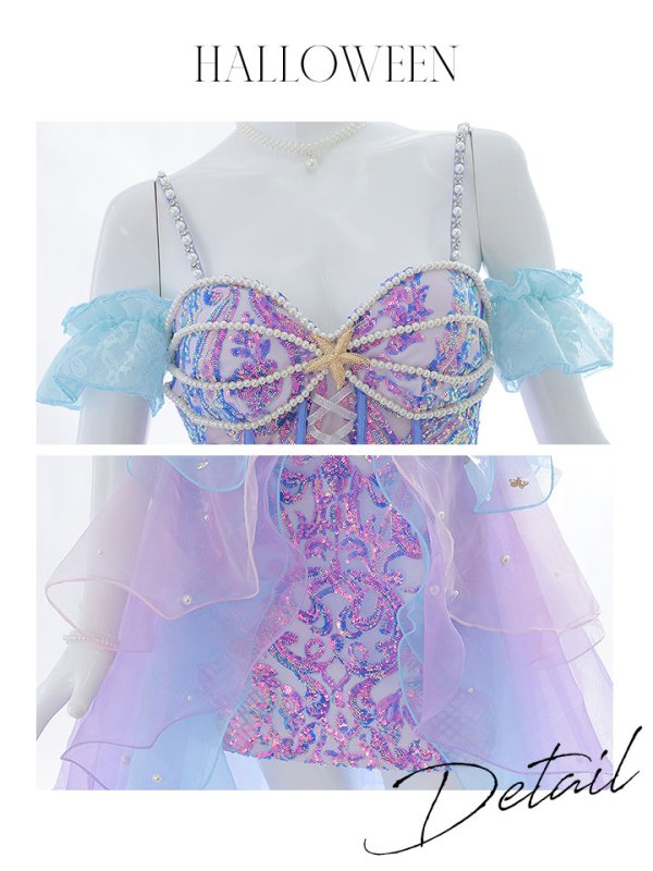 画像19: 【即日発送】【ハロウィン】【桜咲乃愛ちゃんコラボ】 2wayマーメイド 【コスプレ7点セット】【S-Mサイズ/1カラー】[OF01] (19)