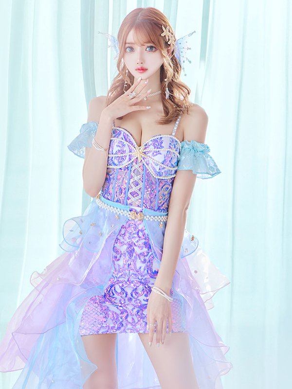 画像2: 【即日発送】【ハロウィン】【桜咲乃愛ちゃんコラボ】 2wayマーメイド 【コスプレ7点セット】【S-Mサイズ/1カラー】[OF01] (2)