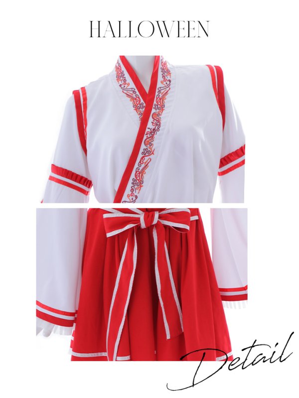 画像13: 【SALE!!】【即日発送】【ハロウィン】巫女【コスプレ4点セット】 【S-Lサイズ/1カラー】[OF01] (13)