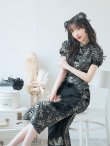 画像10: 【即日発送】【ハロウィン】 パフスリーブチャイナドレス【コスプレ2点セット】【S-XLサイズ/3カラー】(SE01YN)[OF04] (10)
