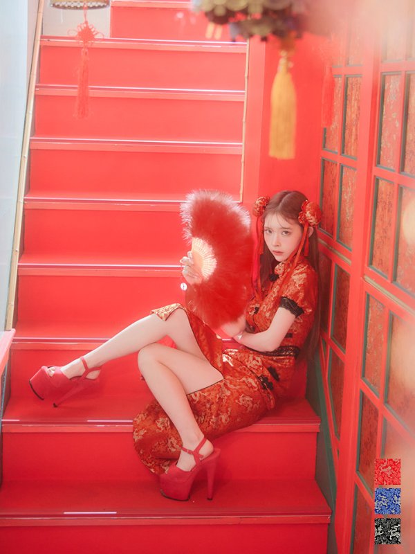 画像19: 【即日発送】【ハロウィン】 緩苺ちゃん着用 パフスリーブチャイナドレス【コスプレ2点セット】【S-XLサイズ/3カラー】(SE01YN)[OF04] (19)