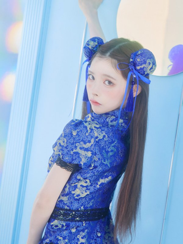 画像11: 【即日発送】【ハロウィン】 緩苺ちゃん着用 パフスリーブチャイナドレス【コスプレ2点セット】【S-XLサイズ/3カラー】(SE01YN)[OF04] (11)