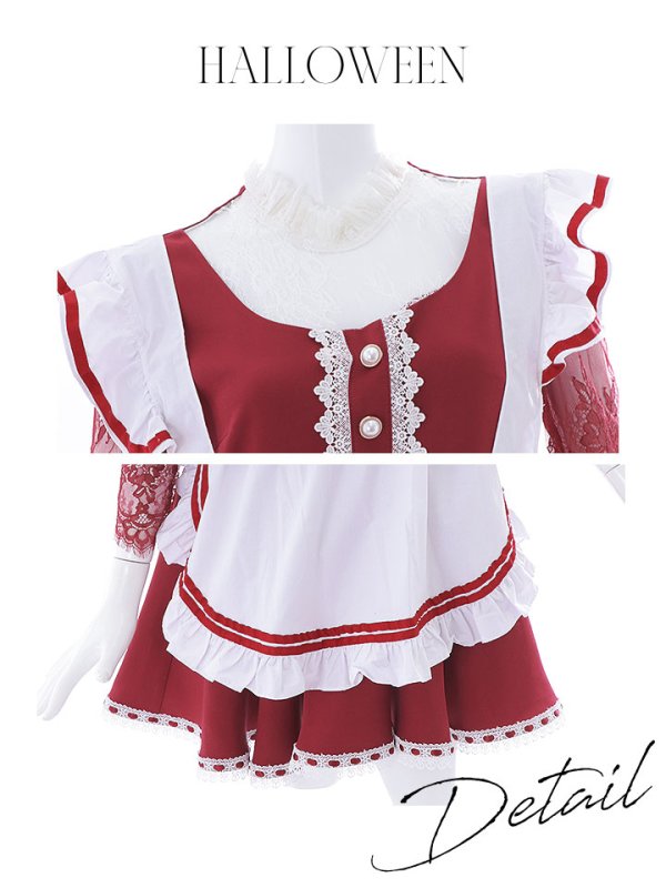 画像15: 【即日発送】【ハロウィン】【LARME/ラルム掲載】赤ずきん【コスプレ3点セット】【S-XLサイズ/1カラー】[YMT] (15)