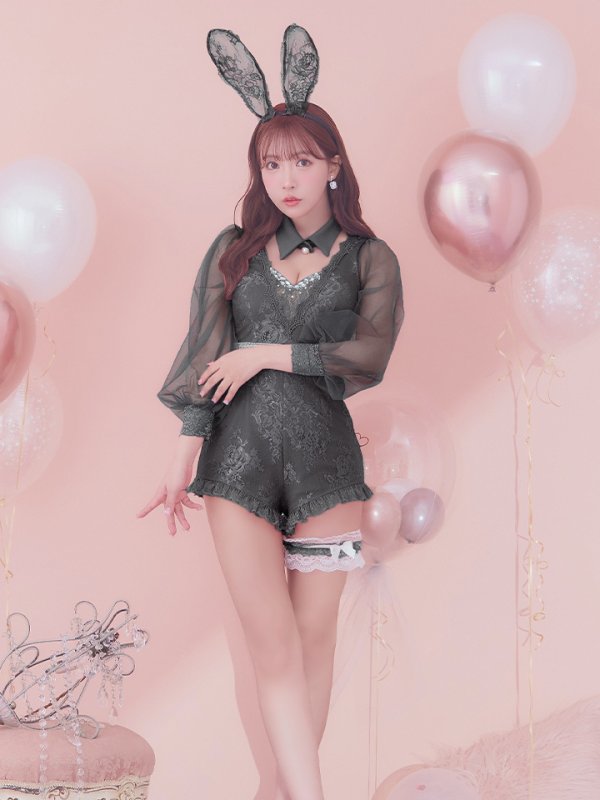 画像19: 【ハロウィン】 レースバニーオールインワン 【コスプレ5点セット】【S-Lサイズ/3カラー】[OF04] (19)