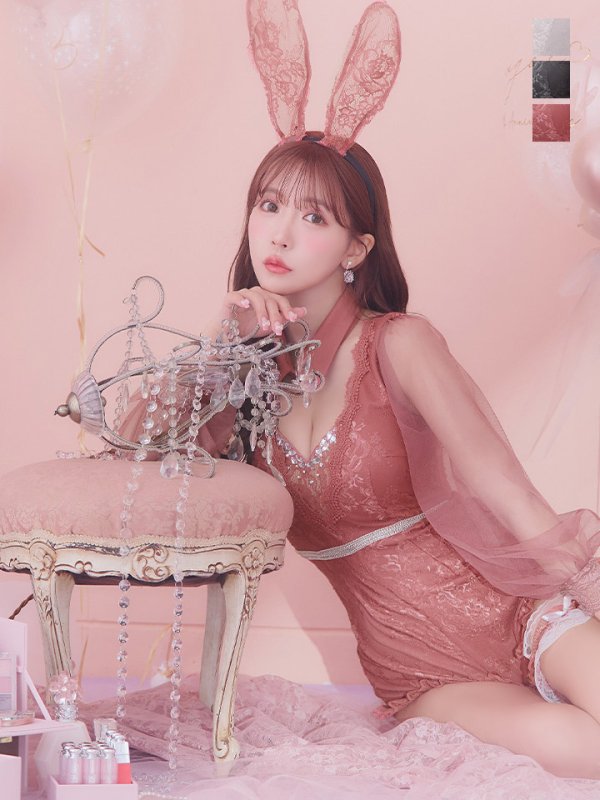 画像18: 【ハロウィン】 レースバニーオールインワン 【コスプレ5点セット】【S-Lサイズ/3カラー】[OF04] (18)