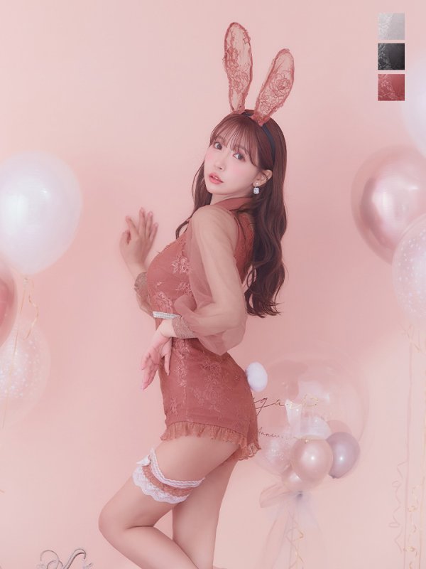 画像19: 【ハロウィン】 レースバニーオールインワン 【コスプレ5点セット】【S-Lサイズ/3カラー】[OF04] (19)