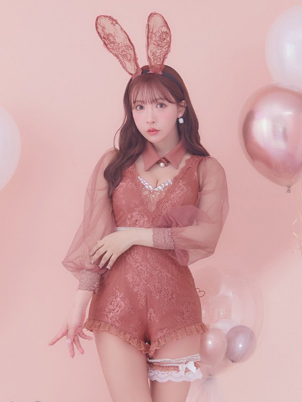 画像20: 【ハロウィン】 レースバニーオールインワン 【コスプレ5点セット】【S-Lサイズ/3カラー】[OF04] (20)