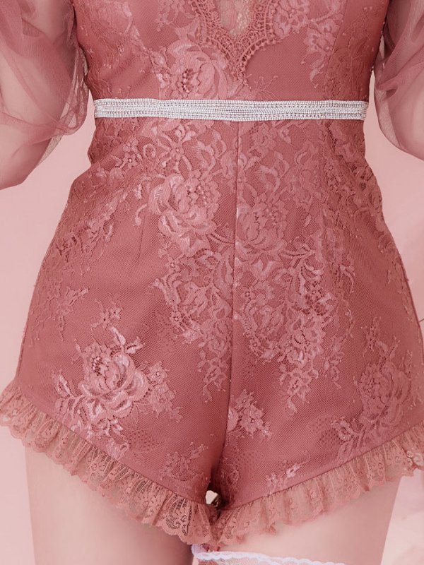 画像30: 【ハロウィン】 レースバニーオールインワン 【コスプレ5点セット】【S-Lサイズ/3カラー】[OF04] (30)