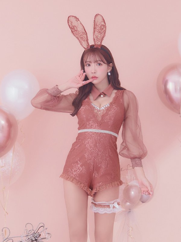 画像23: 【ハロウィン】 レースバニーオールインワン 【コスプレ5点セット】【S-Lサイズ/3カラー】[OF04] (23)