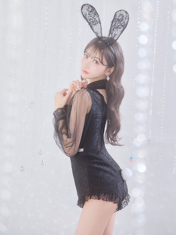 画像13: 【ハロウィン】 レースバニーオールインワン 【コスプレ5点セット】【S-Lサイズ/3カラー】[OF04] (13)