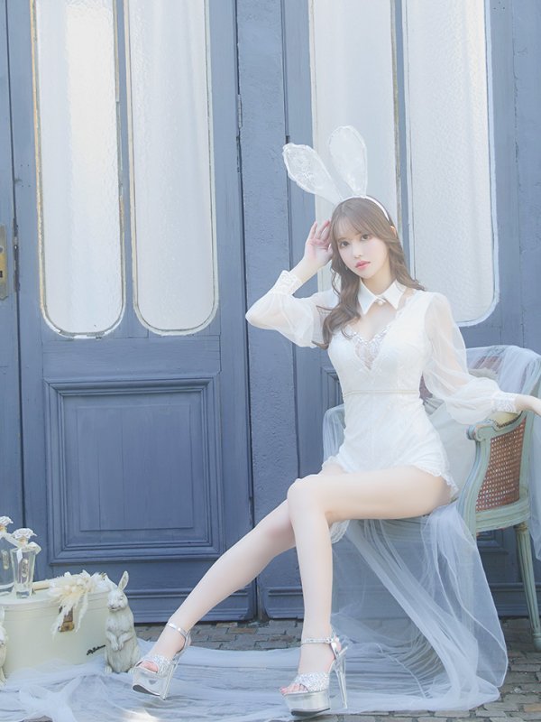 画像8: 【ハロウィン】 レースバニーオールインワン 【コスプレ5点セット】【S-Lサイズ/3カラー】[OF04] (8)