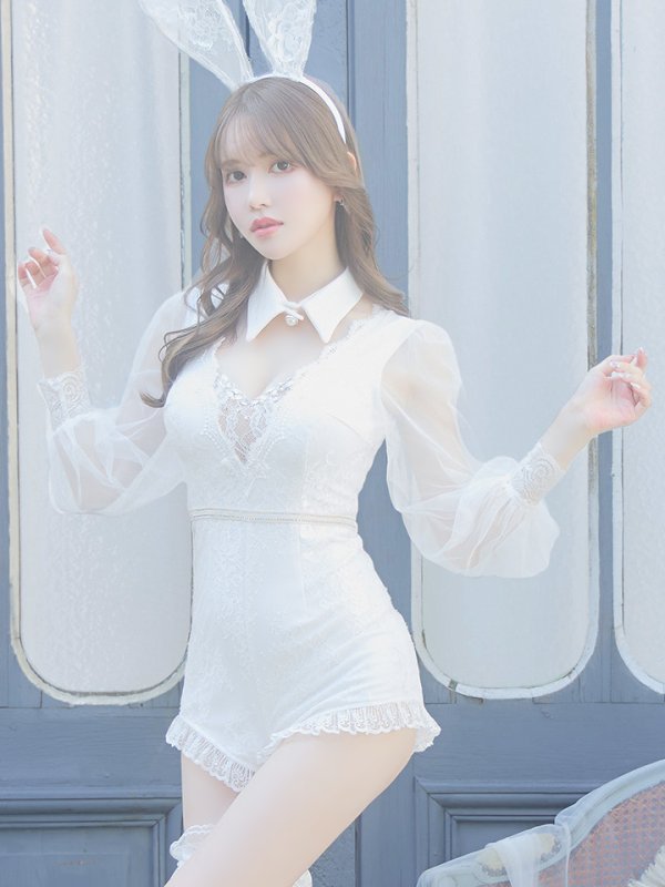 画像14: 【ハロウィン】 レースバニーオールインワン 【コスプレ5点セット】【S-Lサイズ/3カラー】[OF04] (14)