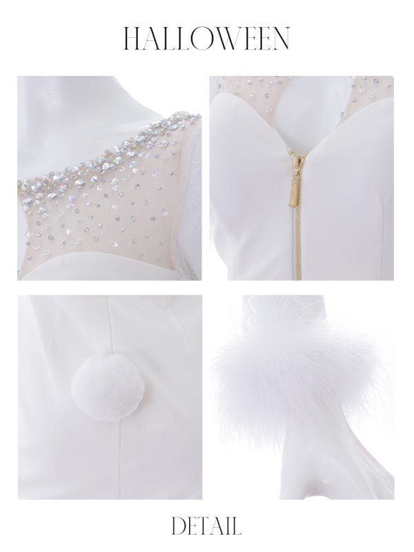 画像41: 【SALE!!】【即日発送】【ハロウィン】 ビジューバニーワンピース 【コスプレ4点セット】【S-Lサイズ/2カラー】[OF01] (41)