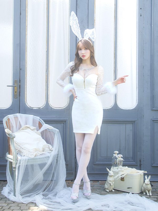 画像11: 【SALE!!】【即日発送】【ハロウィン】 ビジューバニーワンピース 【コスプレ4点セット】【S-Lサイズ/2カラー】[OF01] (11)