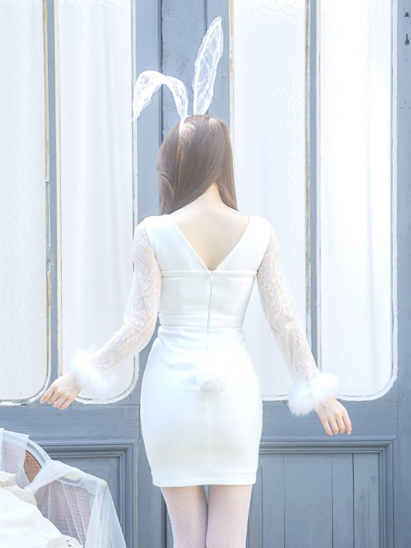 画像15: 【SALE!!】【即日発送】【ハロウィン】 ビジューバニーワンピース 【コスプレ4点セット】【S-Lサイズ/2カラー】[OF01] (15)