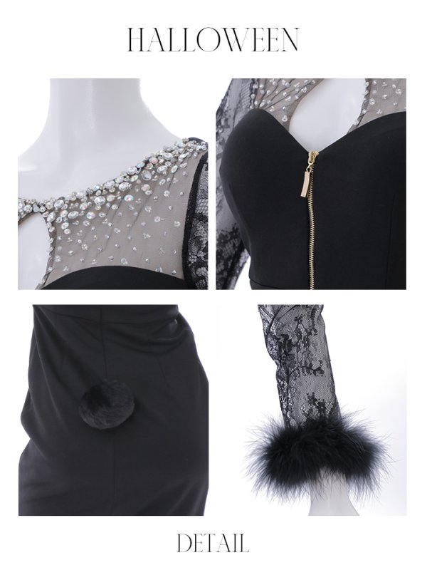 画像37: 【SALE!!】【即日発送】【ハロウィン】 ビジューバニーワンピース 【コスプレ4点セット】【S-Lサイズ/2カラー】[OF01] (37)