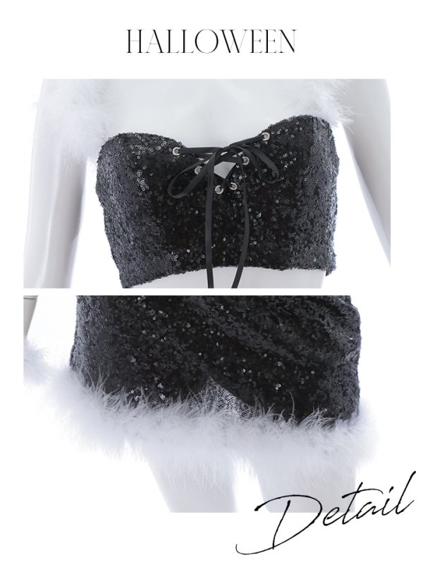 画像33: 【SALE!!】【即日発送】【ハロウィン】スパンコールセットアップバニー 【コスプレ6点セット】【S-Mサイズ/3カラー】[OF01] (33)