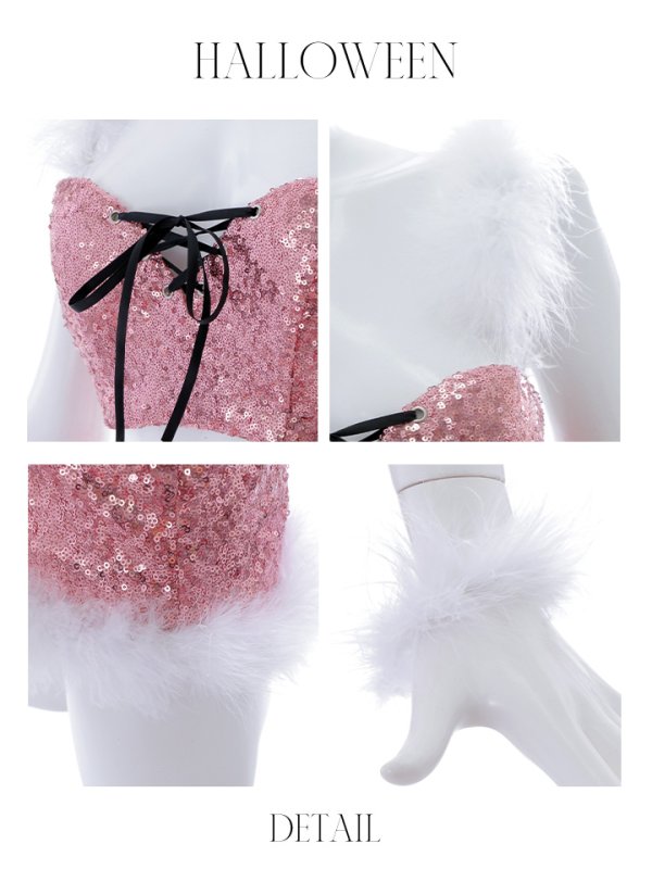 画像26: 【SALE!!】【即日発送】【ハロウィン】スパンコールセットアップバニー 【コスプレ6点セット】【S-Mサイズ/3カラー】[OF01] (26)