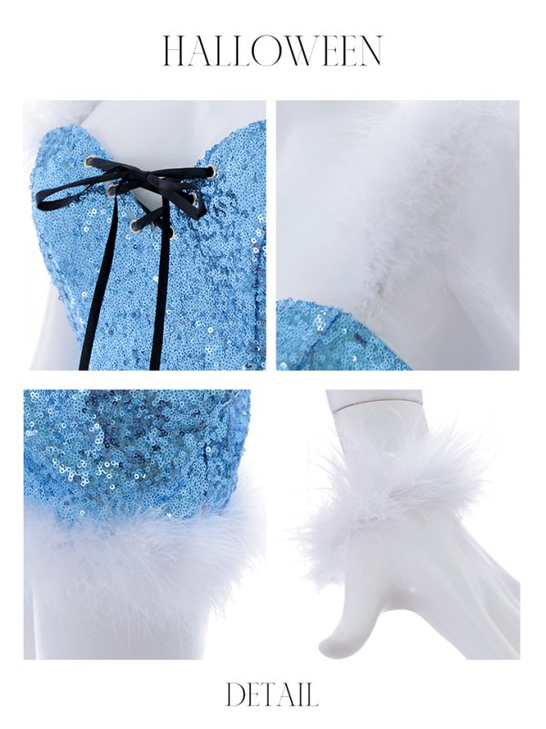 画像30: 【SALE!!】【即日発送】【ハロウィン】スパンコールセットアップバニー 【コスプレ6点セット】【S-Mサイズ/3カラー】[OF01] (30)